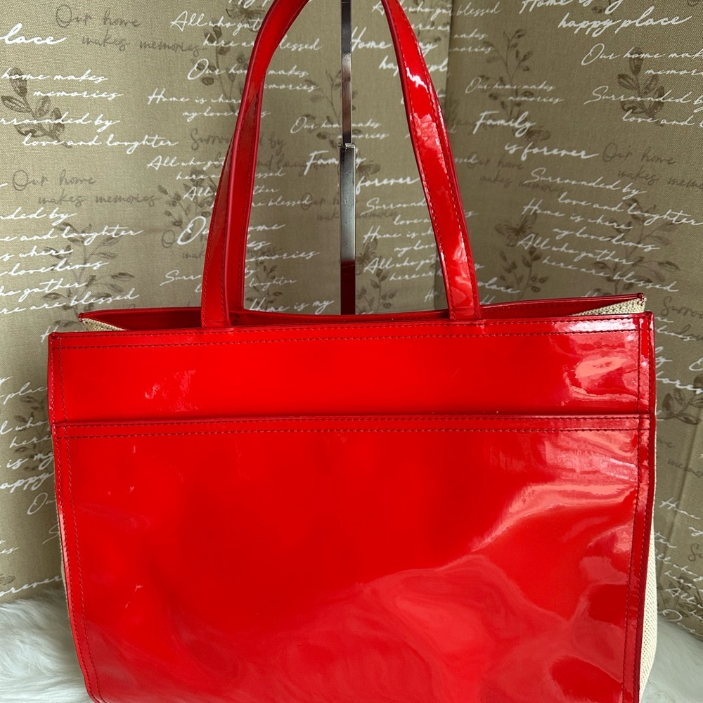 Red Patent Leather Tory Birch Tote Bag - Picture 4 of 9